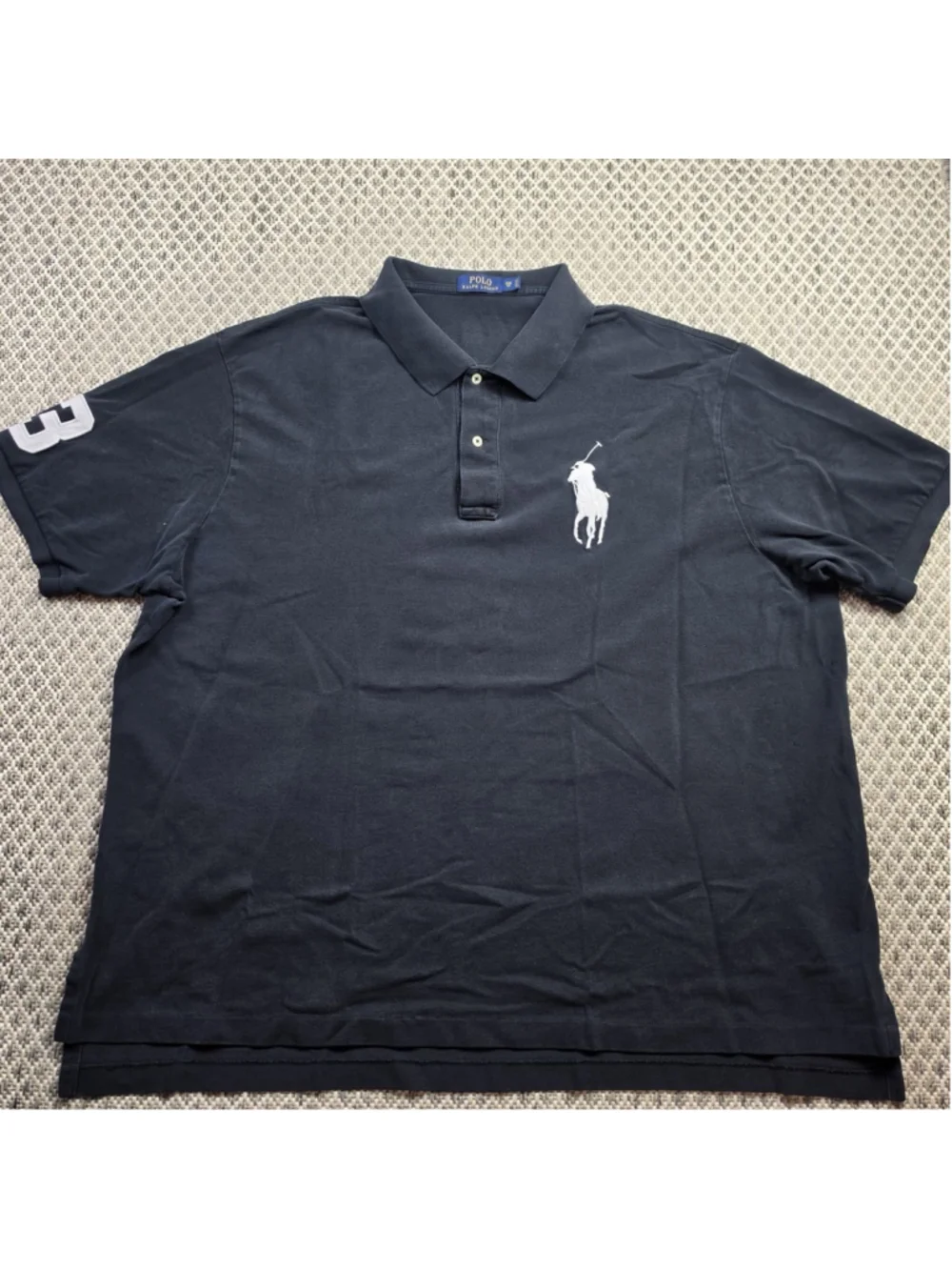 Polo Ralph Lauren Mens 3XB Black Big Pony #3 Big Tall Cotton Polo Shirt